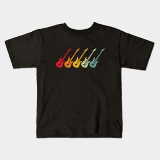 Bring Back the Nostalgia with Retro Guitar Art Design for Music Lovers Kids T-Shirt